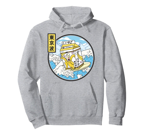 Surfing Banana Milk Carton Japan Wave Hoodie - Custom Art Print Men Women - T-Shirt, Sweatshirt, Hoodie
