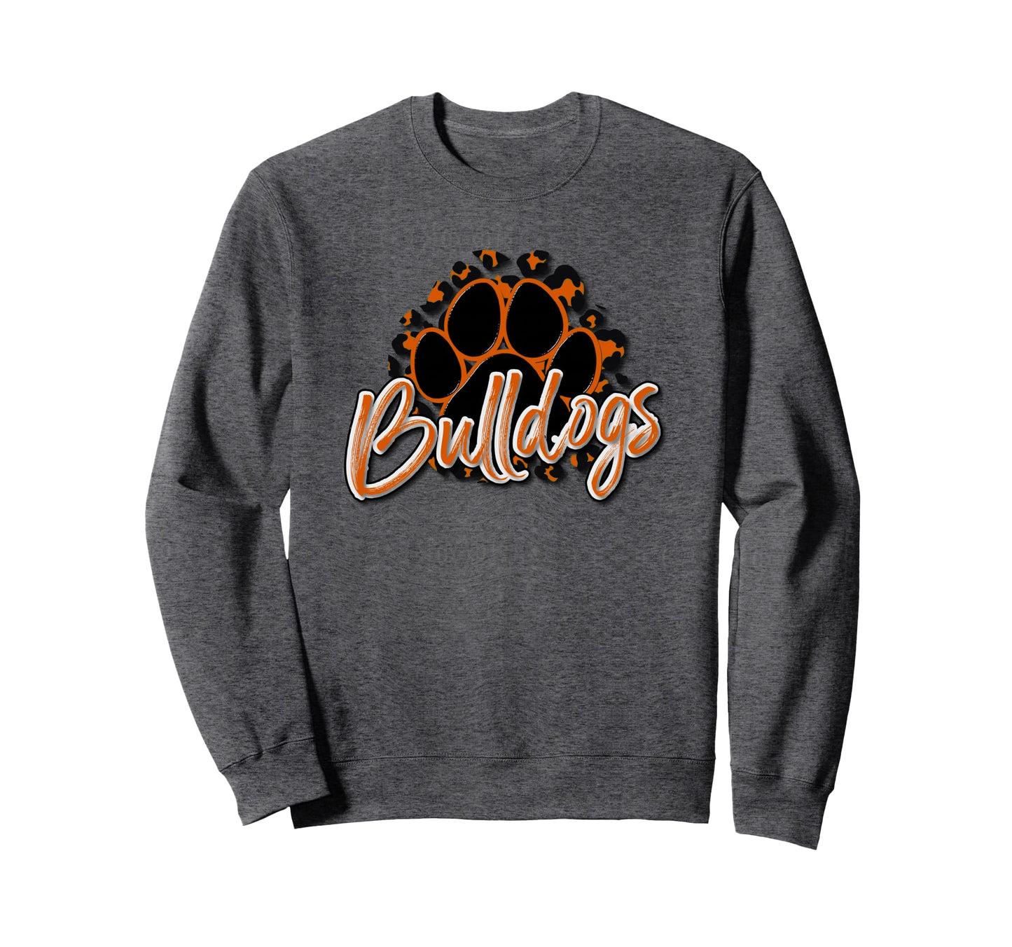 Bulldogs Orange Black Cheetah Sweatshirt - Fun Novelty Design Men Women - T-Shirt, Sweatshirt, Hoodie