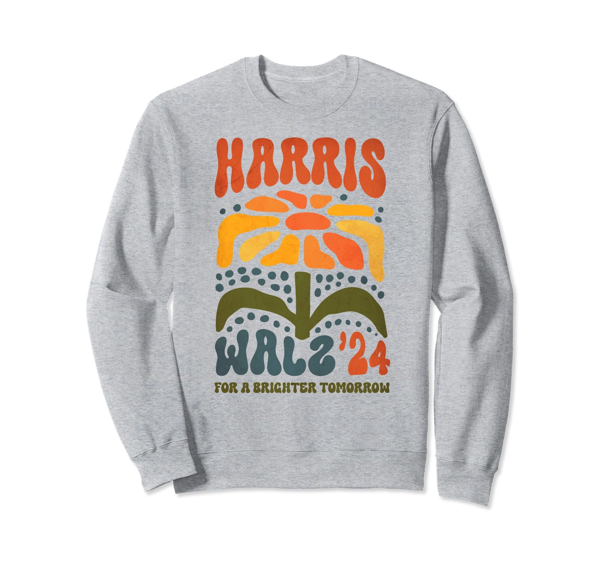 Harris Walz Waltz 2024 Boho Groovy Sweatshirt - Unique Graphic Unisex - T-Shirt, Sweatshirt, Hoodie