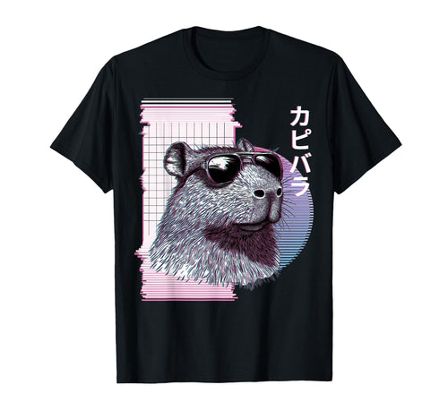 Capybara Capibara Sunglasses Vaporwave T-Shirt - Trendy Graphic for Adults - T-Shirt, Sweatshirt, Hoodie