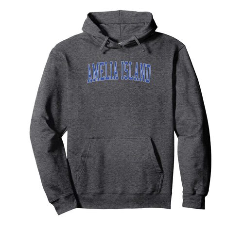 Amelia Island Distressed Blue Varsity Hoodie - Custom Art Print Men Women - T-Shirt, Sweatshirt, Hoodie