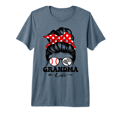 Grandma Life Messy Bun Hair Funny Baseball T-Shirt - Unique Graphic Unisex - T-Shirt, Sweatshirt, Hoodie