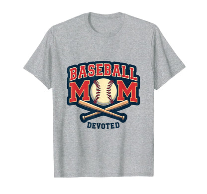 Baseball Mom Devoted T-Shirt - Trendy Graphic for Adults - T-Shirt, Sweatshirt, Hoodie
