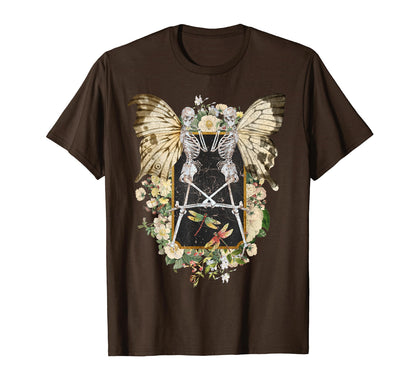 Fairy Grunge Butterfly Wing Skeleton T-Shirt - Aesthetic Graphic Men Women - T-Shirt, Sweatshirt, Hoodie
