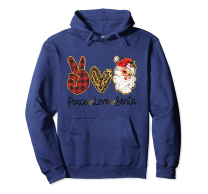 Peace Love Santa Hoodie - Novelty Apparel Unisex - T-Shirt, Sweatshirt, Hoodie