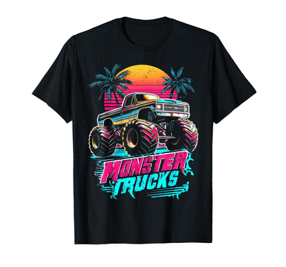 Monster Truck 4 Wheeler Vaporwave T-Shirt - Streetwear Style Men Women - T-Shirt, Sweatshirt, Hoodie