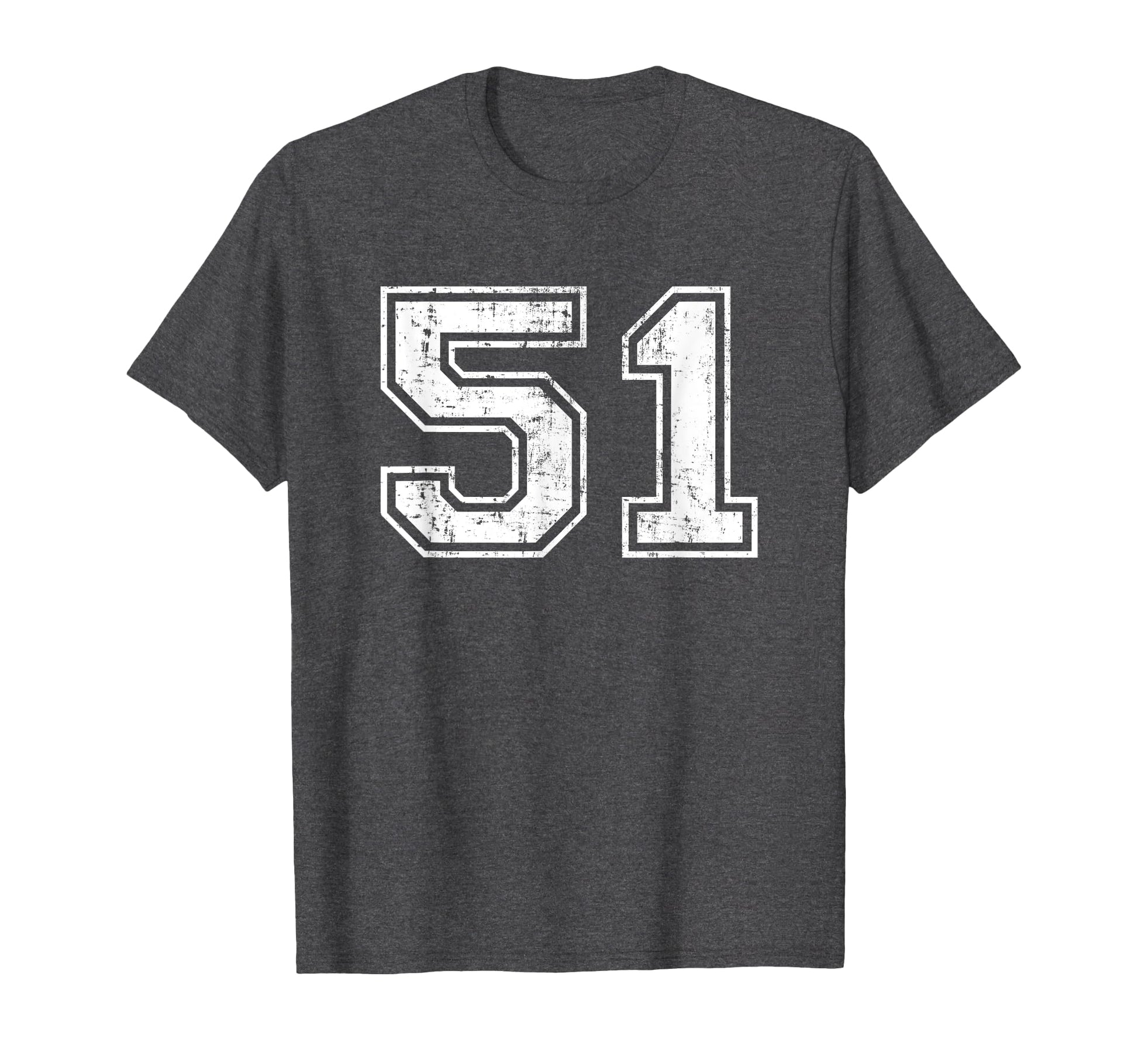 Number 51 Varsity Distressed T-Shirt - Casual Everyday Wear for Adults - T-Shirt, Sweatshirt, Hoodie