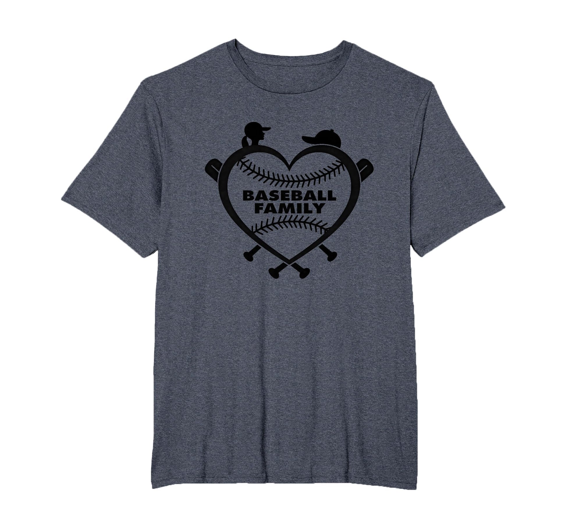 Baseball Family Sister Heart T-Shirt - Casual Everyday Wear for Adults - T-Shirt, Sweatshirt, Hoodie