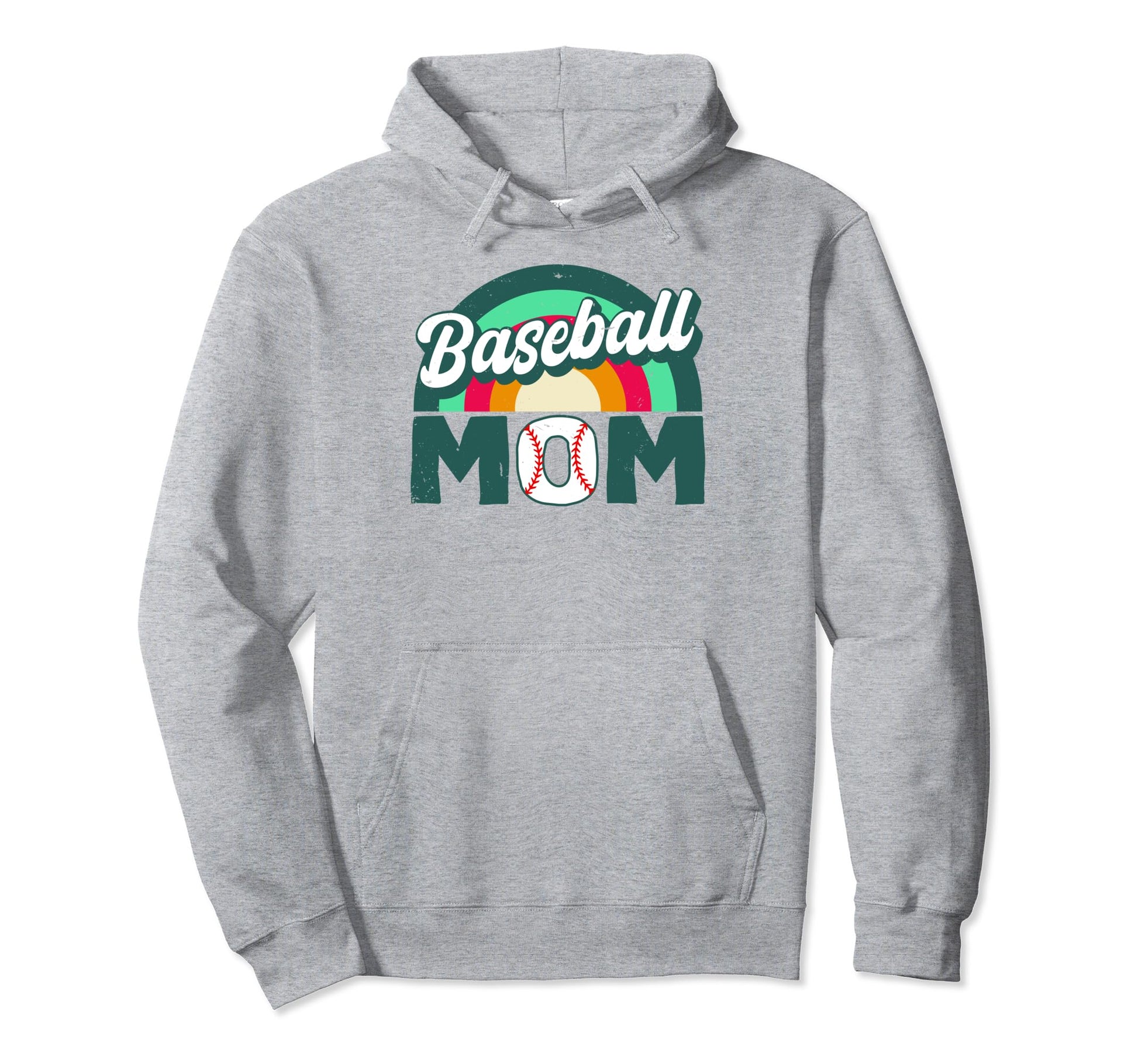 Baseball Mom Rainbow Game Day Funny Hoodie - Novelty Apparel for Adults - T-Shirt, Sweatshirt, Hoodie