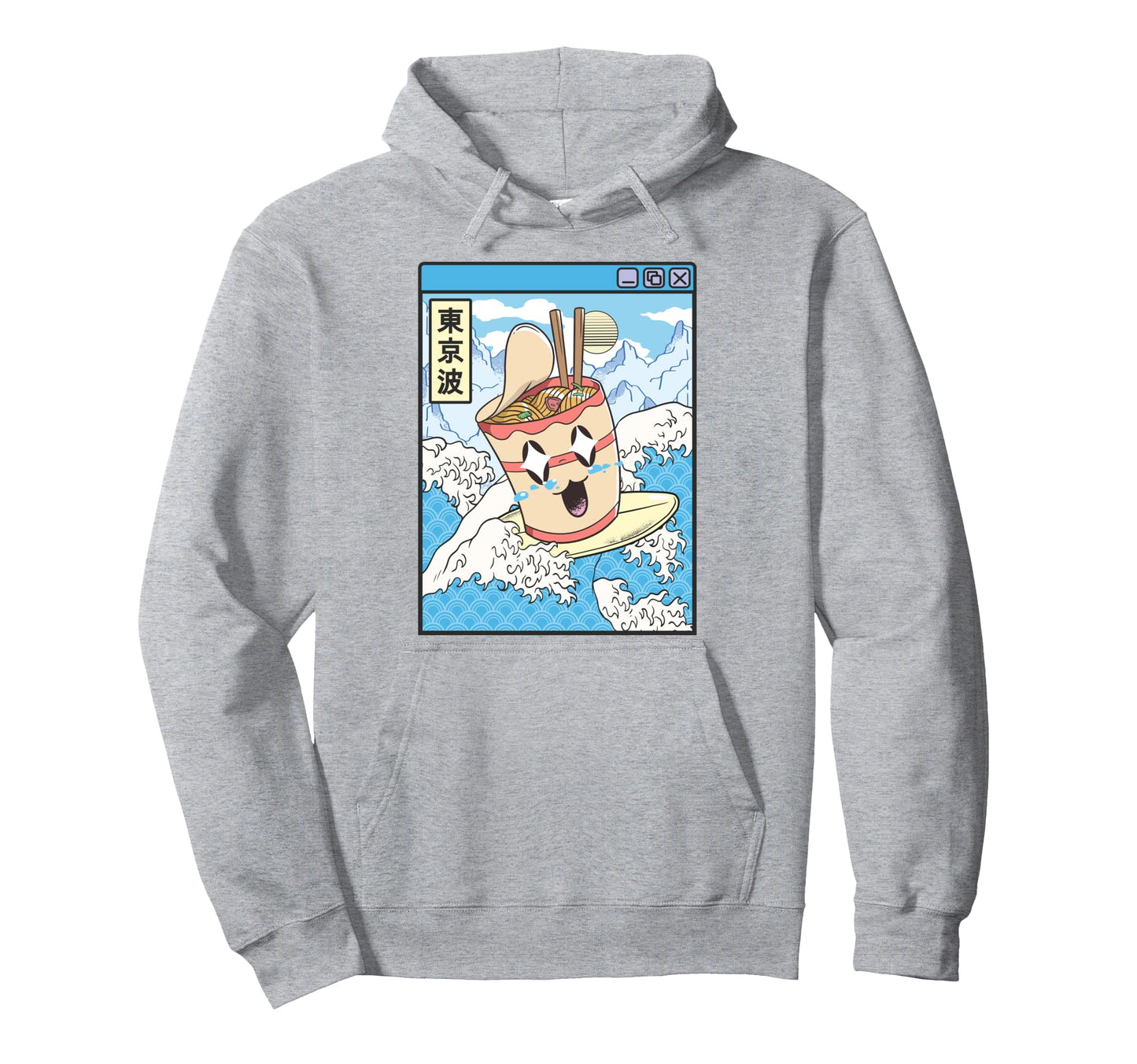 Instant Ramen Noodles Surfing Japanese Hoodie - Unique Graphic Men Women - T-Shirt, Sweatshirt, Hoodie