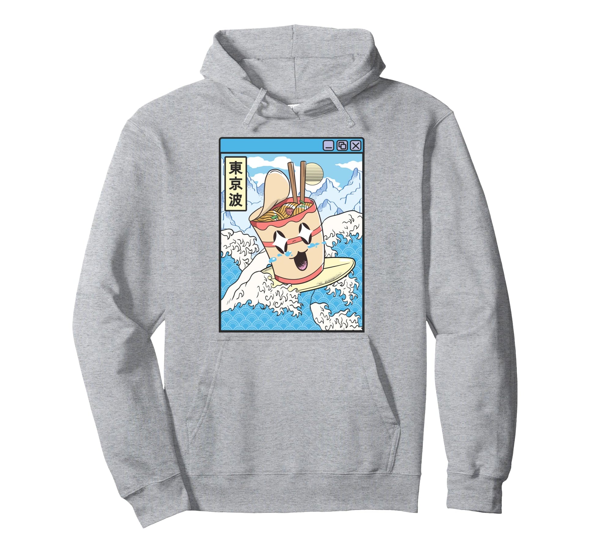 Instant Ramen Noodles Surfing Japanese Hoodie - Unique Graphic Men Women - T-Shirt, Sweatshirt, Hoodie