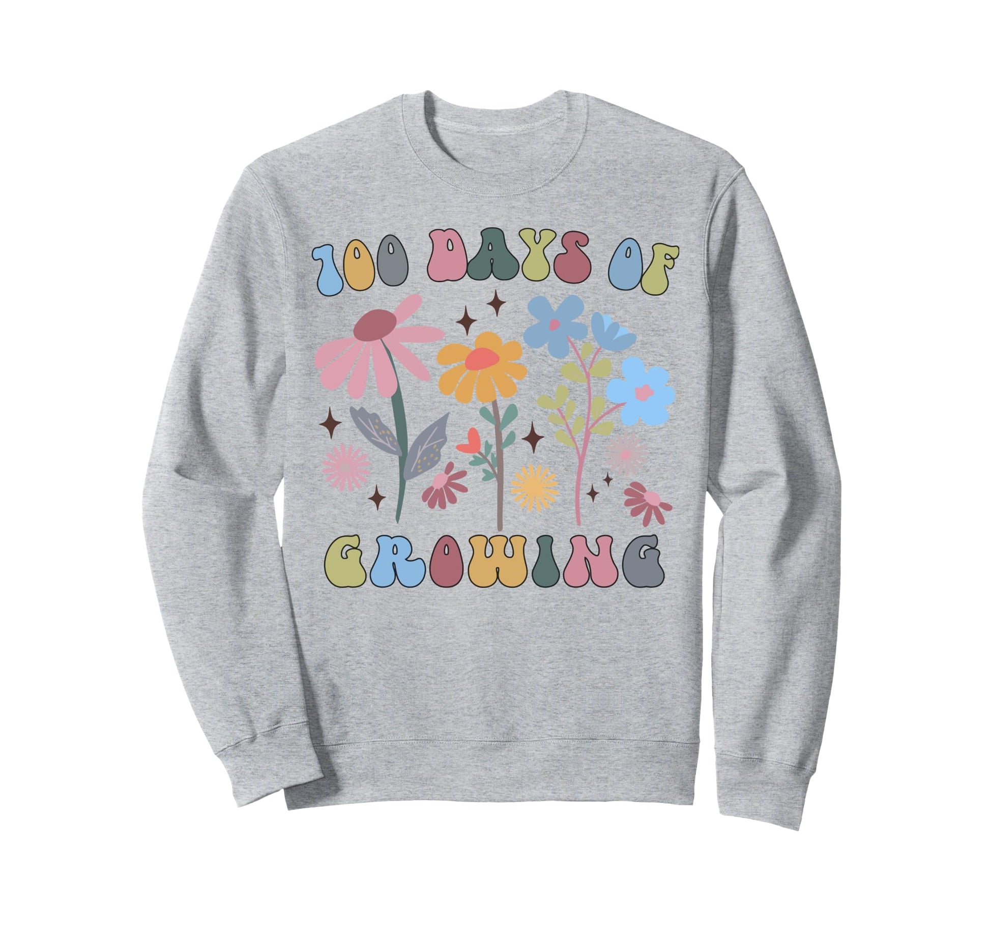 100 Days Growing Boho Flower 100Th Sweatshirt - Custom Art Print Unisex - T-Shirt, Sweatshirt, Hoodie