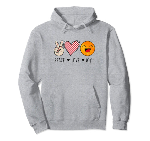 Unique Peace Love Joy Happiness Hoodie - Aesthetic Graphic for Adults - T-Shirt, Sweatshirt, Hoodie