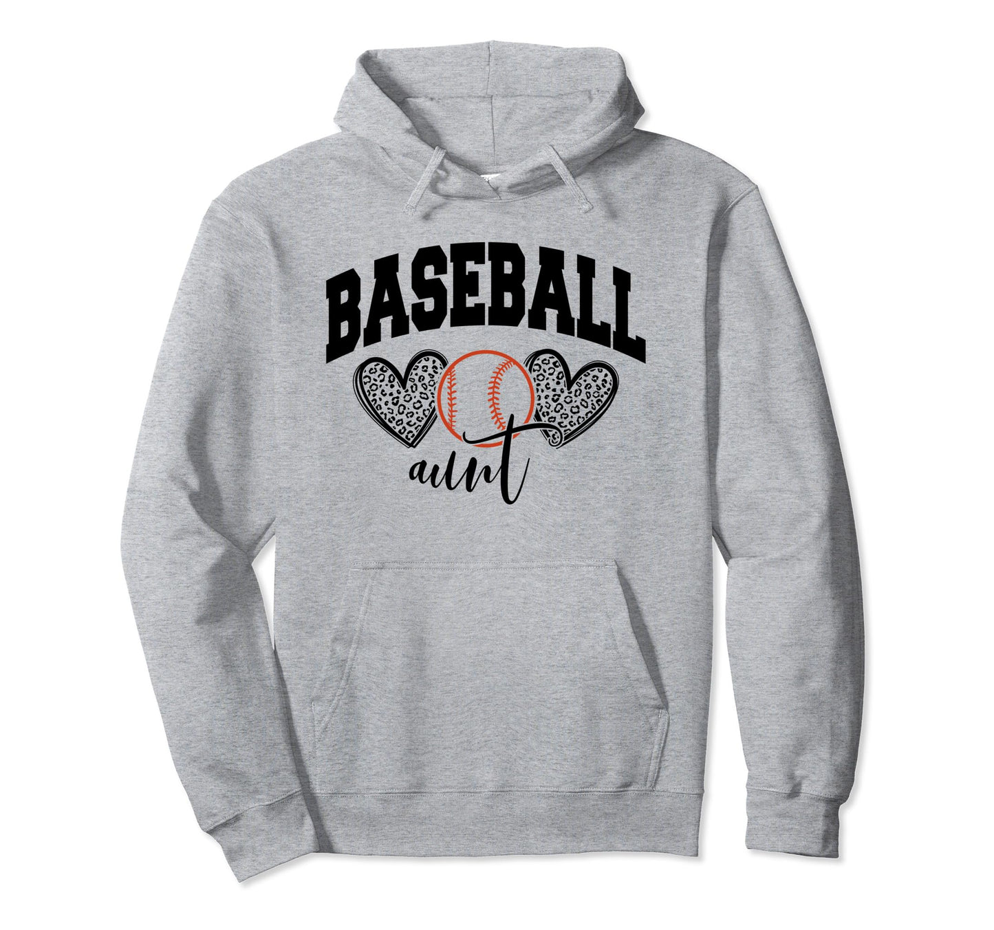 Baseball Aunt Funny Leopard Baseball Auntie Hoodie - Graphic Print Unisex - T-Shirt, Sweatshirt, Hoodie