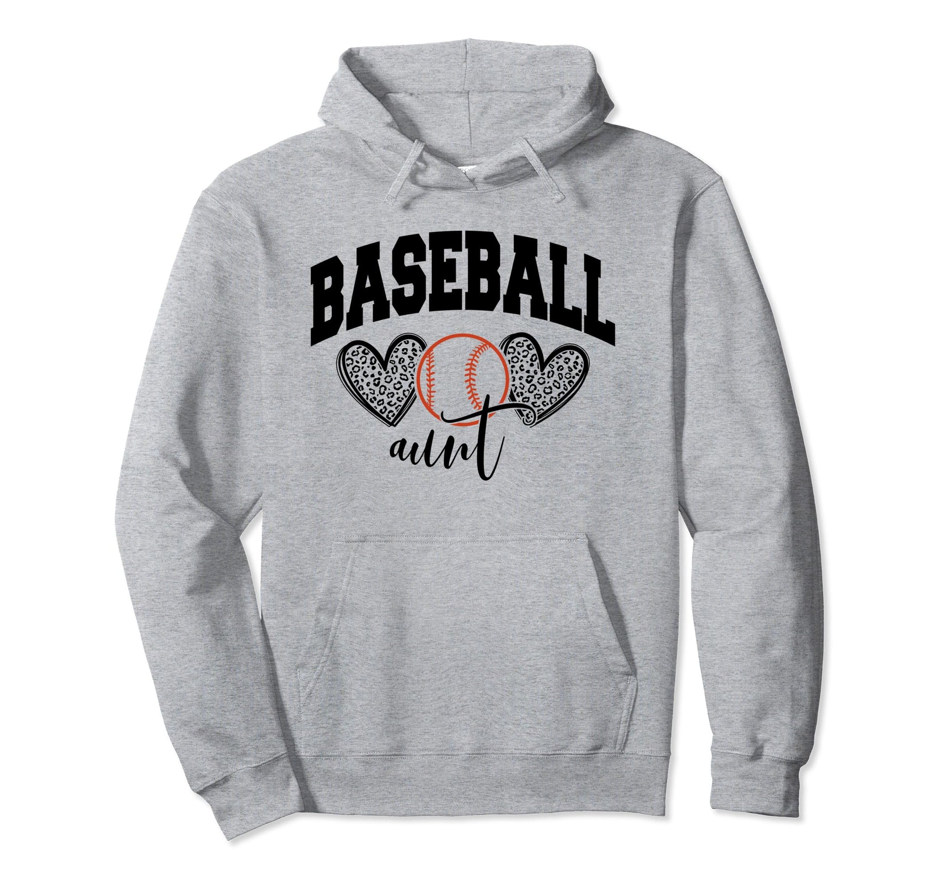 Baseball Aunt Funny Leopard Baseball Auntie Hoodie - Graphic Print Unisex - T-Shirt, Sweatshirt, Hoodie
