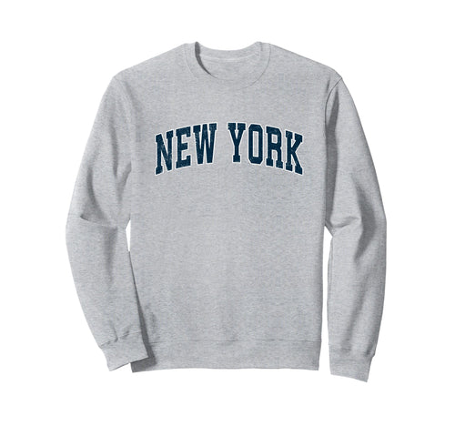 New York Varsity Sports Navy Text Sweatshirt - Custom Art Print Men Women - T-Shirt, Sweatshirt, Hoodie