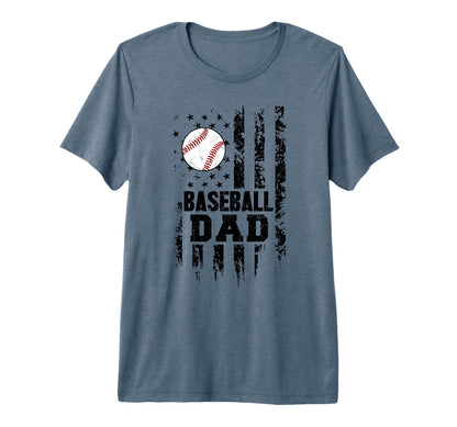 Mens Baseball Dad Papa Daddy Fathers T-Shirt - Custom Art Print Men Women - T-Shirt, Sweatshirt, Hoodie