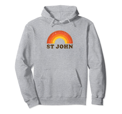St John Usvi Rainbow Souvenir 60S Hoodie - Streetwear Style for Adults - T-Shirt, Sweatshirt, Hoodie