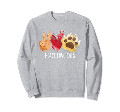 Cat Mom Cat Lover Cat Owner Peace Sweatshirt - Custom Art Print Men Women - T-Shirt, Sweatshirt, Hoodie