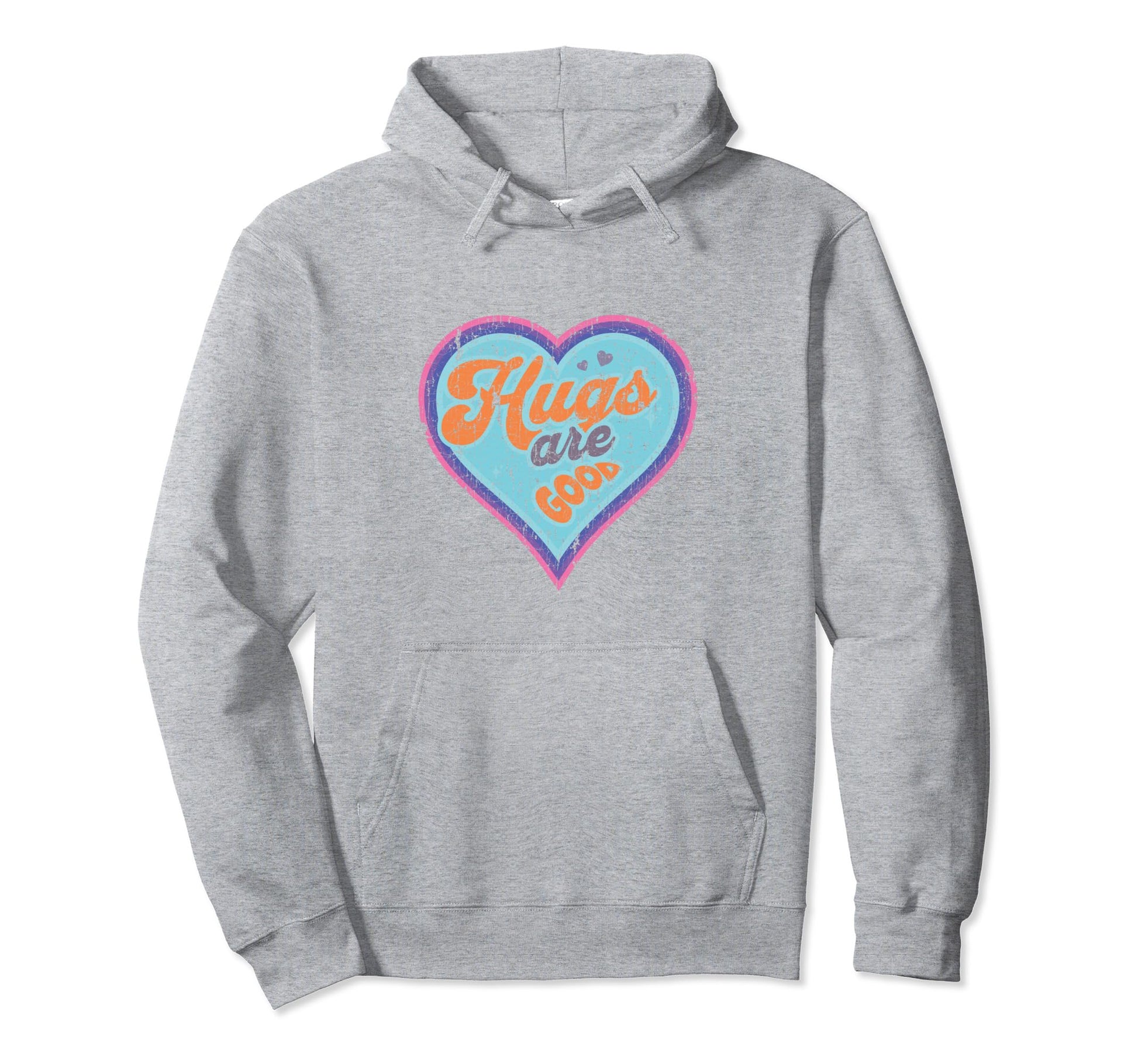 Hugs Are Good Positive Rainbow Groovy Hoodie - Streetwear Style for Adults - T-Shirt, Sweatshirt, Hoodie