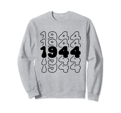 80 Year Old Groovy 80Th Birthday Sweatshirt - Trendy Graphic for Adults - T-Shirt, Sweatshirt, Hoodie