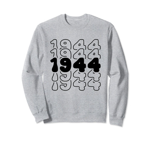 80 Year Old Groovy 80Th Birthday Sweatshirt - Trendy Graphic for Adults - T-Shirt, Sweatshirt, Hoodie