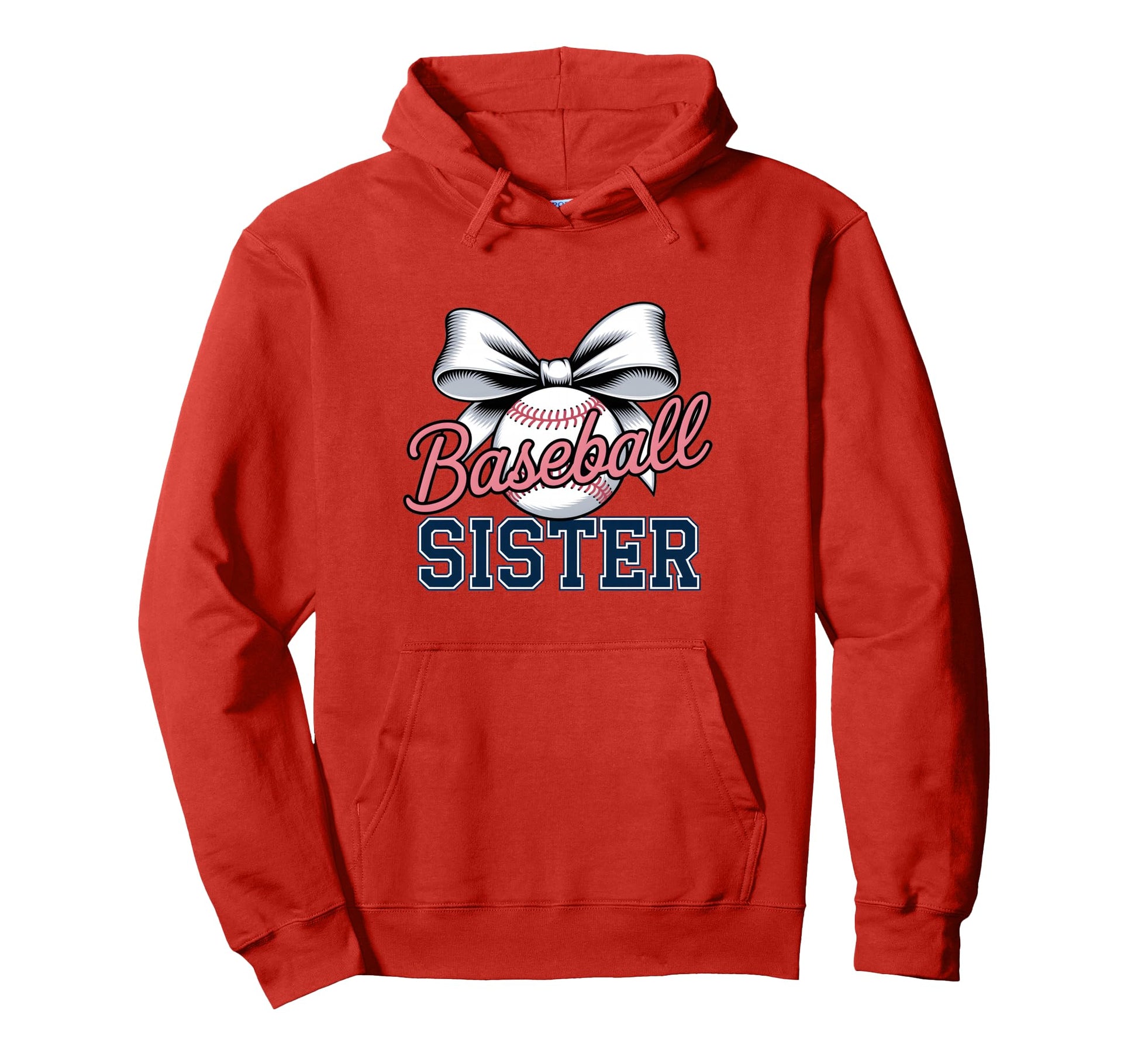 Baseball Sister Coquette Bow Hoodie - Custom Art Print Unisex - T-Shirt, Sweatshirt, Hoodie