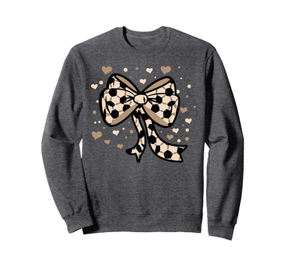 Soccer Ball Coquette Bow Game Day Sweatshirt - Trendy Graphic Men Women - T-Shirt, Sweatshirt, Hoodie