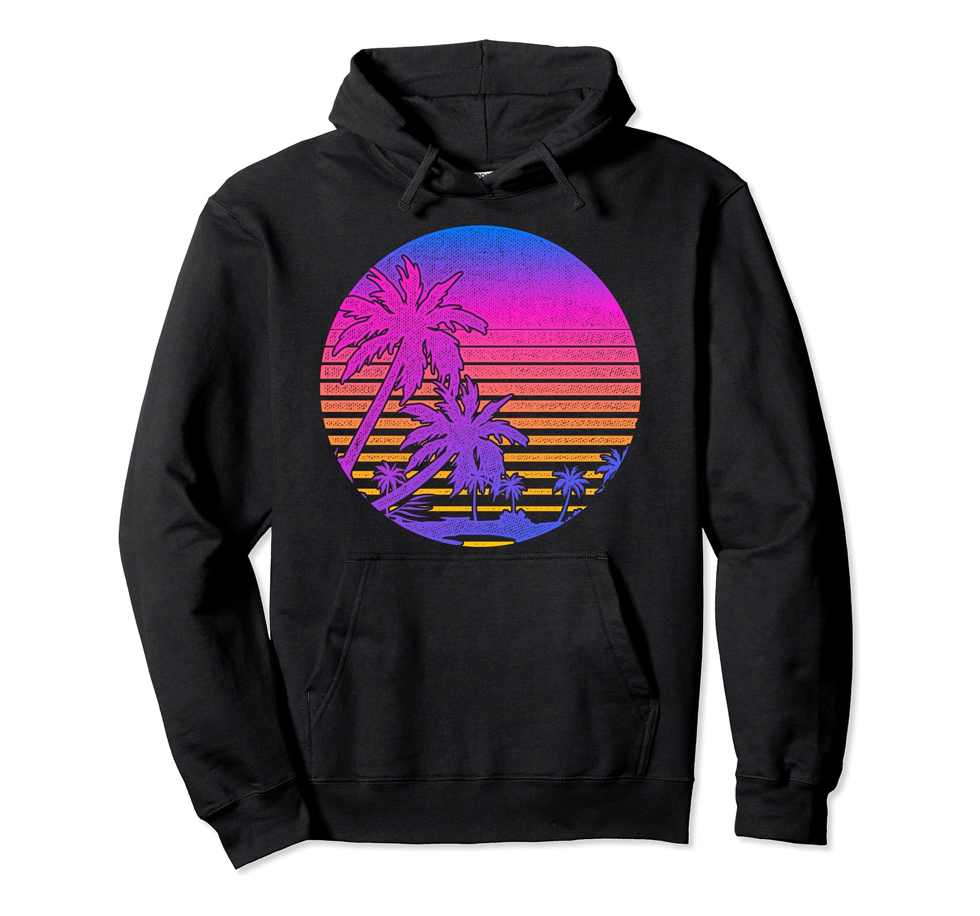 Tropical Sunset 80S Aesthetic 90S Art Hoodie - Minimalist Print for Adults - T-Shirt, Sweatshirt, Hoodie