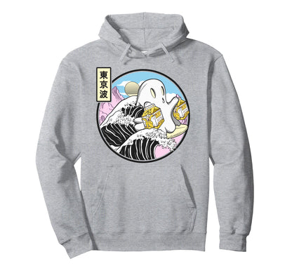 Surfing Ghost Banana Milk Kanagawa Wave Hoodie - Trendy Graphic Men Women - T-Shirt, Sweatshirt, Hoodie