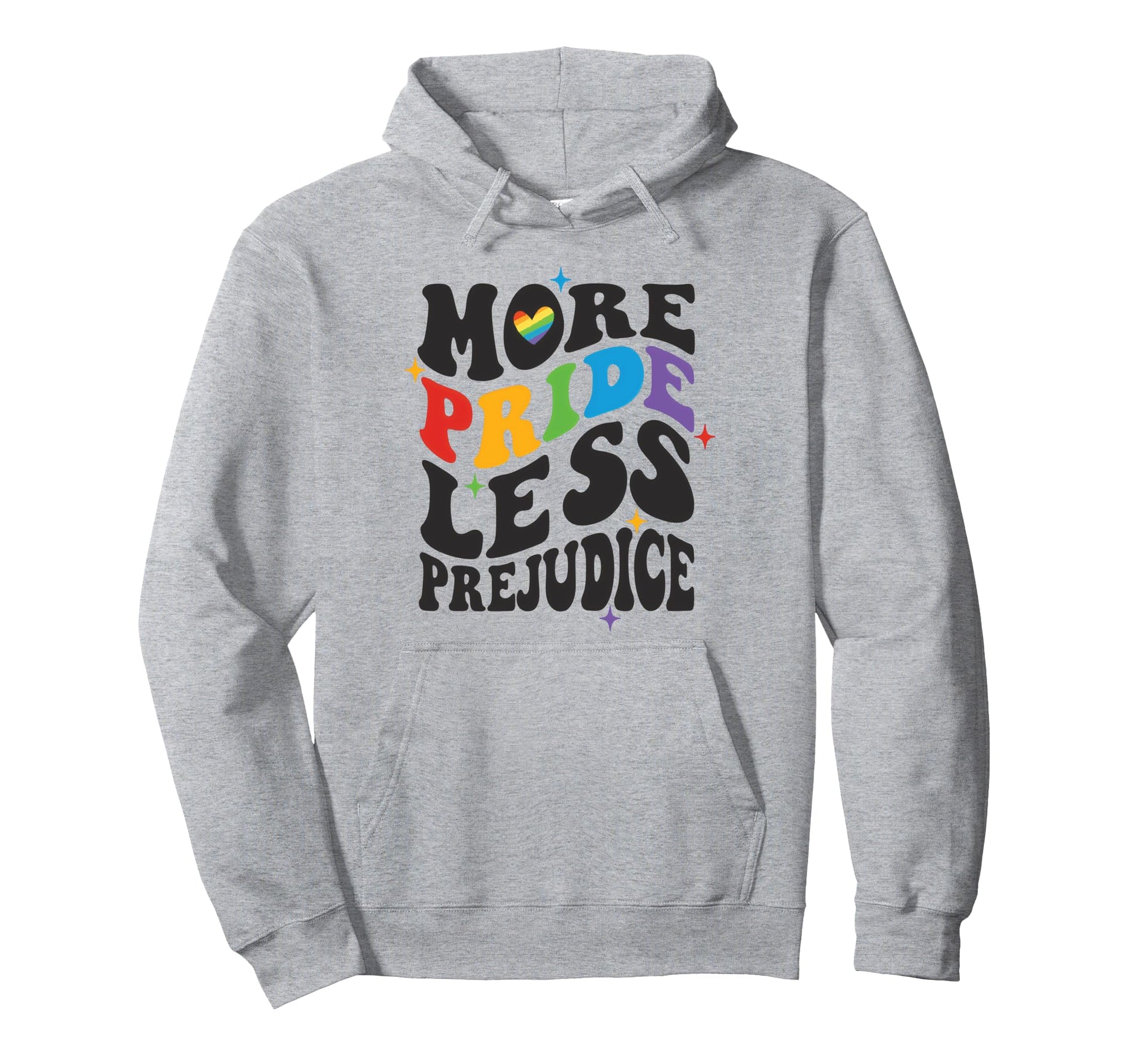 More Pride Less Prejudice Rainbow Lgbtq Hoodie - Unique Graphic Men Women - T-Shirt, Sweatshirt, Hoodie
