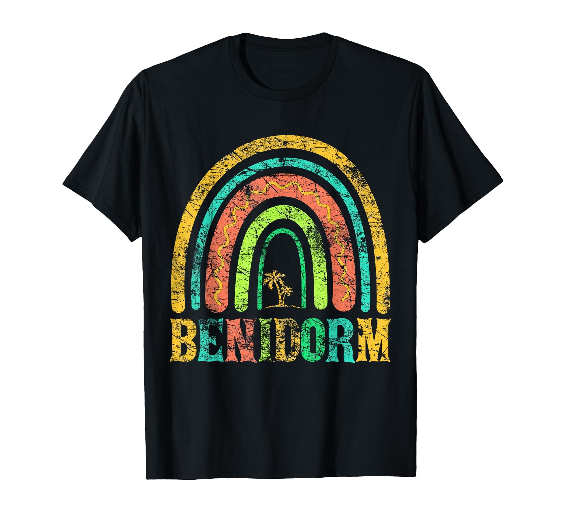 Benidorm Vacation Souvenir Rainbow T-Shirt - Casual Everyday Wear Unisex - T-Shirt, Sweatshirt, Hoodie