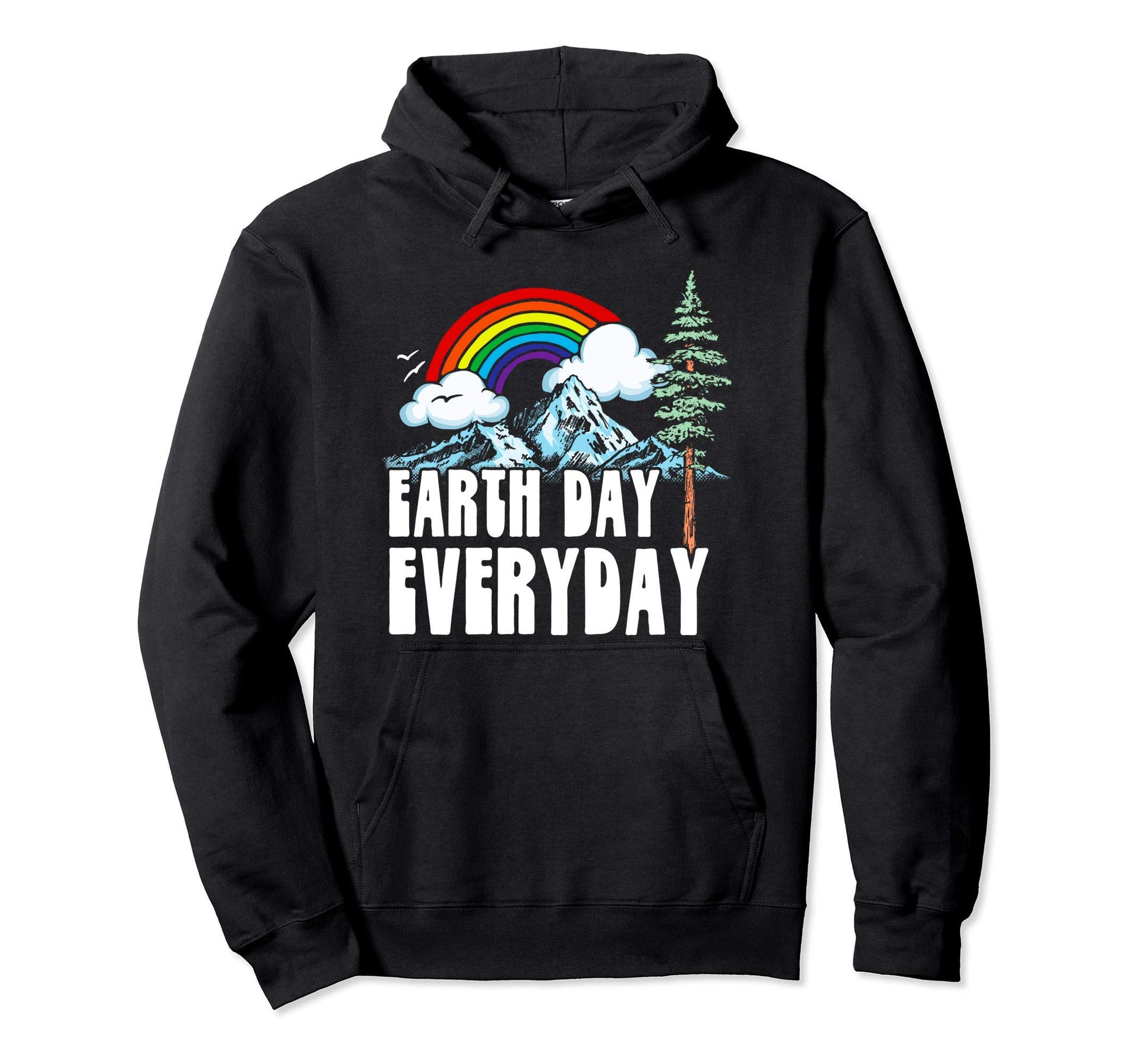 Earth Day Every Day Rainbow Nature Hoodie - Aesthetic Graphic for Adults - T-Shirt, Sweatshirt, Hoodie