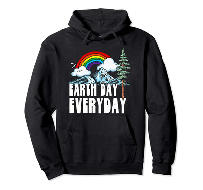 Earth Day Every Day Rainbow Nature Hoodie - Aesthetic Graphic for Adults - T-Shirt, Sweatshirt, Hoodie