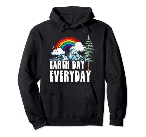 Earth Day Every Day Rainbow Nature Hoodie - Aesthetic Graphic for Adults - T-Shirt, Sweatshirt, Hoodie