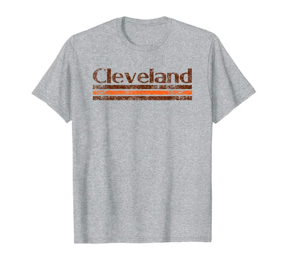 Cleveland Ohio Weathered Stripe T-Shirt - Aesthetic Graphic Men Women - T-Shirt, Sweatshirt, Hoodie