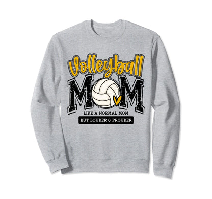 Volleyball Mom Yellow Game Day Mama Sweatshirt - Trendy Graphic for Adults - T-Shirt, Sweatshirt, Hoodie