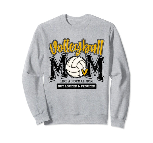 Volleyball Mom Yellow Game Day Mama Sweatshirt - Trendy Graphic for Adults - T-Shirt, Sweatshirt, Hoodie