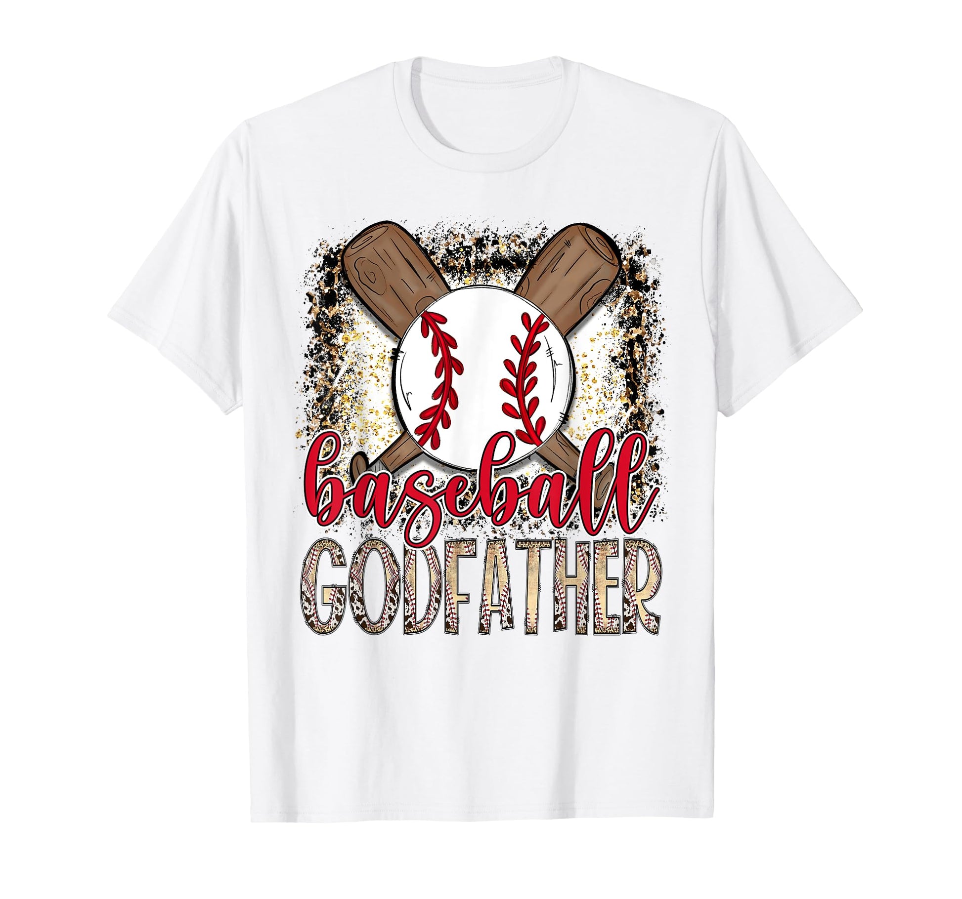 Baseball Godfather Leopard Proud Ball T-Shirt - Novelty Apparel for Adults - T-Shirt, Sweatshirt, Hoodie