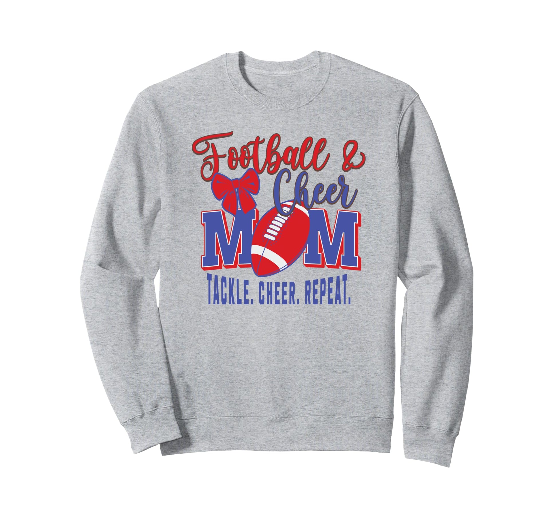 Football Mom Cheer Mom Tackle Cheer Sweatshirt - Graphic Print for Adults - T-Shirt, Sweatshirt, Hoodie