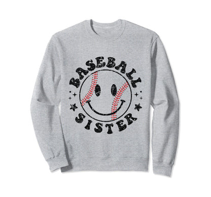 Baseball Sister Funny Sporty Sweatshirt - Graphic Print for Adults - T-Shirt, Sweatshirt, Hoodie