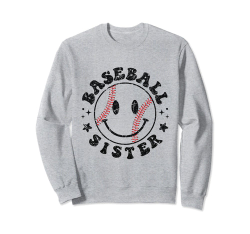 Baseball Sister Funny Sporty Sweatshirt - Graphic Print for Adults - T-Shirt, Sweatshirt, Hoodie