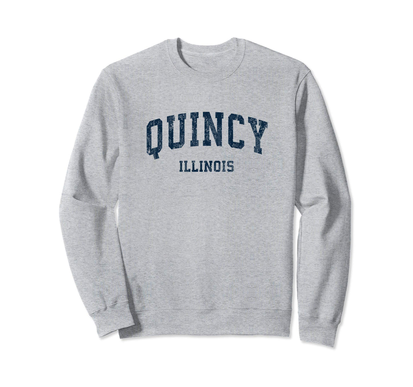 Quincy Illinois Il Varsity Sports Navy Sweatshirt - Novelty Apparel Unisex - T-Shirt, Sweatshirt, Hoodie