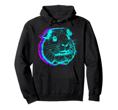 Guinea Pig Pet Vaporwave Hoodie - Fun Novelty Design for Adults - T-Shirt, Sweatshirt, Hoodie