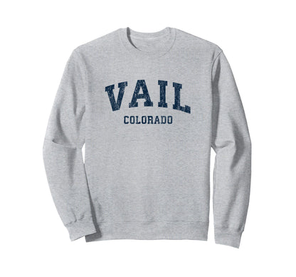 Vail Colorado Co Varsity Sports Navy Sweatshirt - Graphic Print Men Women - T-Shirt, Sweatshirt, Hoodie
