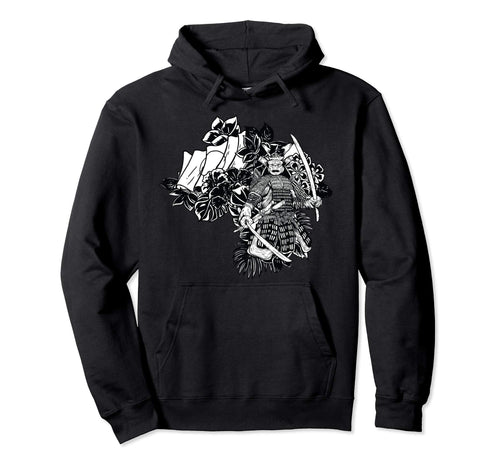 Japanese Samurai Black And White Hoodie - Trendy Graphic for Adults - T-Shirt, Sweatshirt, Hoodie