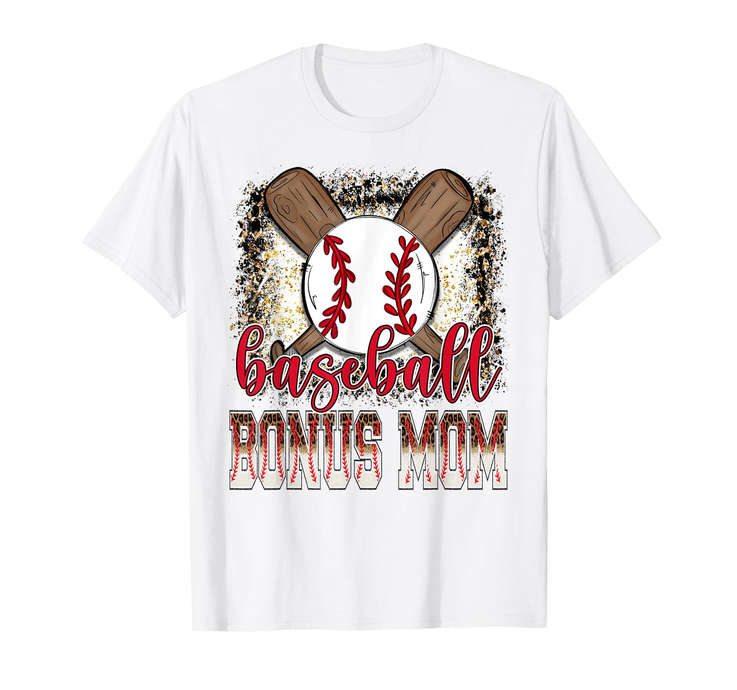Baseball Bonus Mom Leopard Proud Ball Bonus T-Shirt - Graphic Print Unisex - T-Shirt, Sweatshirt, Hoodie