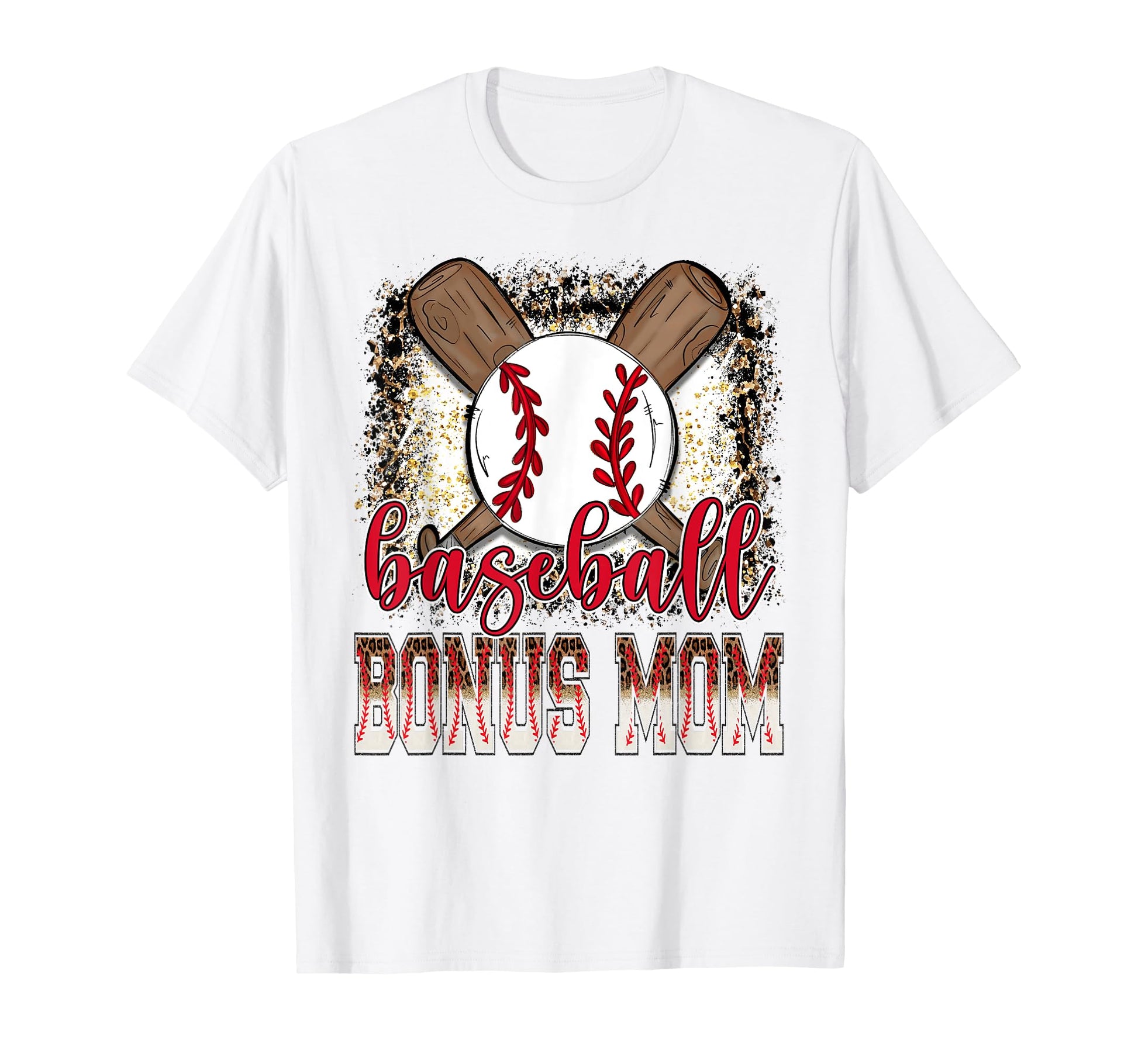 Baseball Bonus Mom Leopard Proud Ball Bonus T-Shirt - Graphic Print Unisex - T-Shirt, Sweatshirt, Hoodie