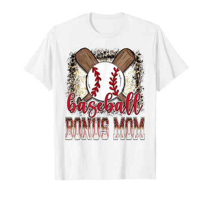 Baseball Bonus Mom Leopard Proud Ball Bonus T-Shirt - Graphic Print Unisex - T-Shirt, Sweatshirt, Hoodie