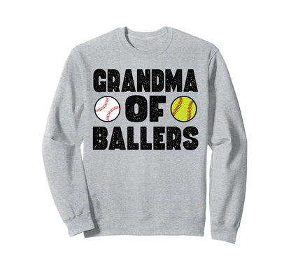 Grandma Ballers Softball Baseball Sweatshirt - Novelty Apparel for Adults - T-Shirt, Sweatshirt, Hoodie